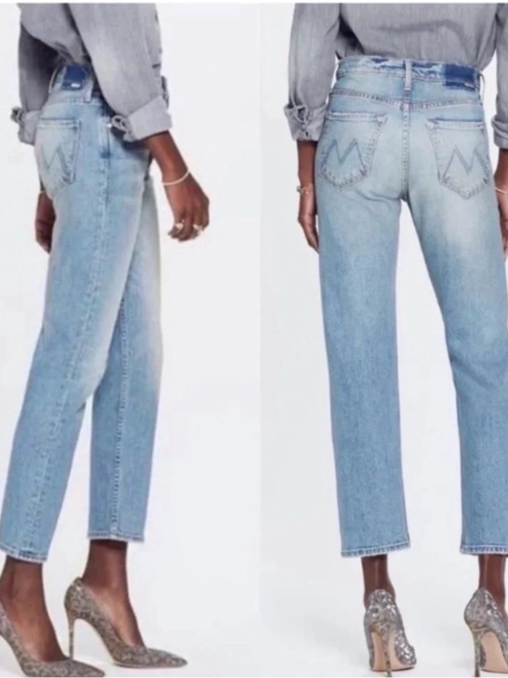 MOTHER Light Blue Women's Straight-Leg Jeans